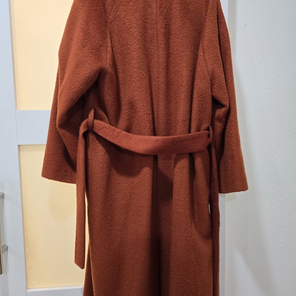 Women's Double-Breasted Rust Coat - Picture 4 of 7